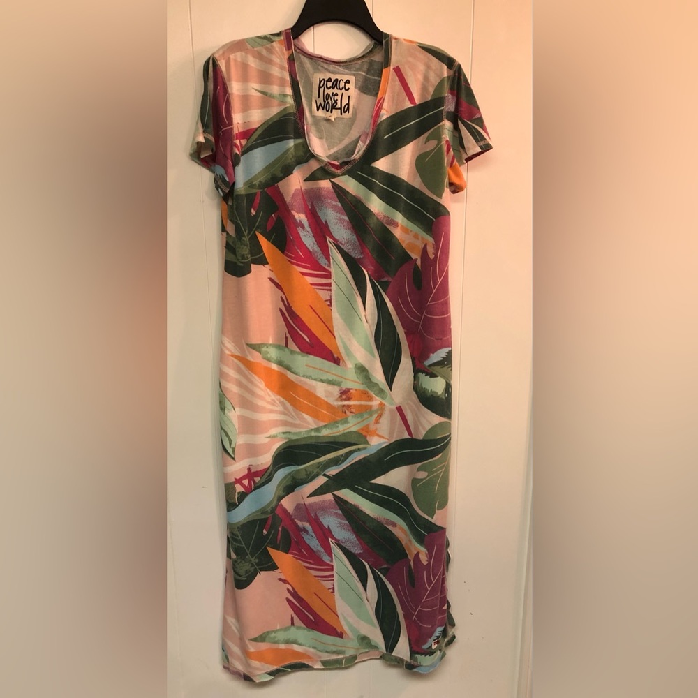 Peace Love World Multicolor Tropical Dress